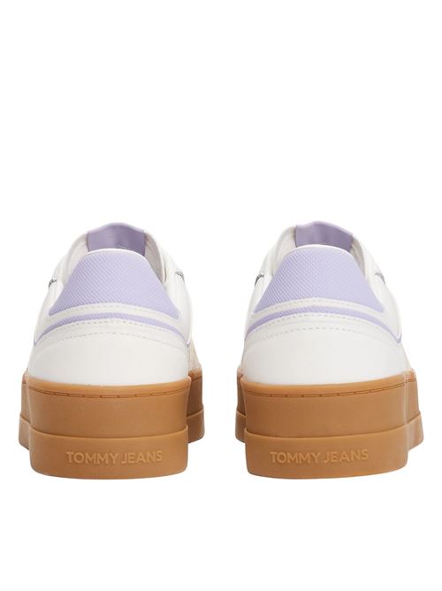 Sneaker ecrù e lilla in pelle Tommy Jeans | EN0EN028070LA